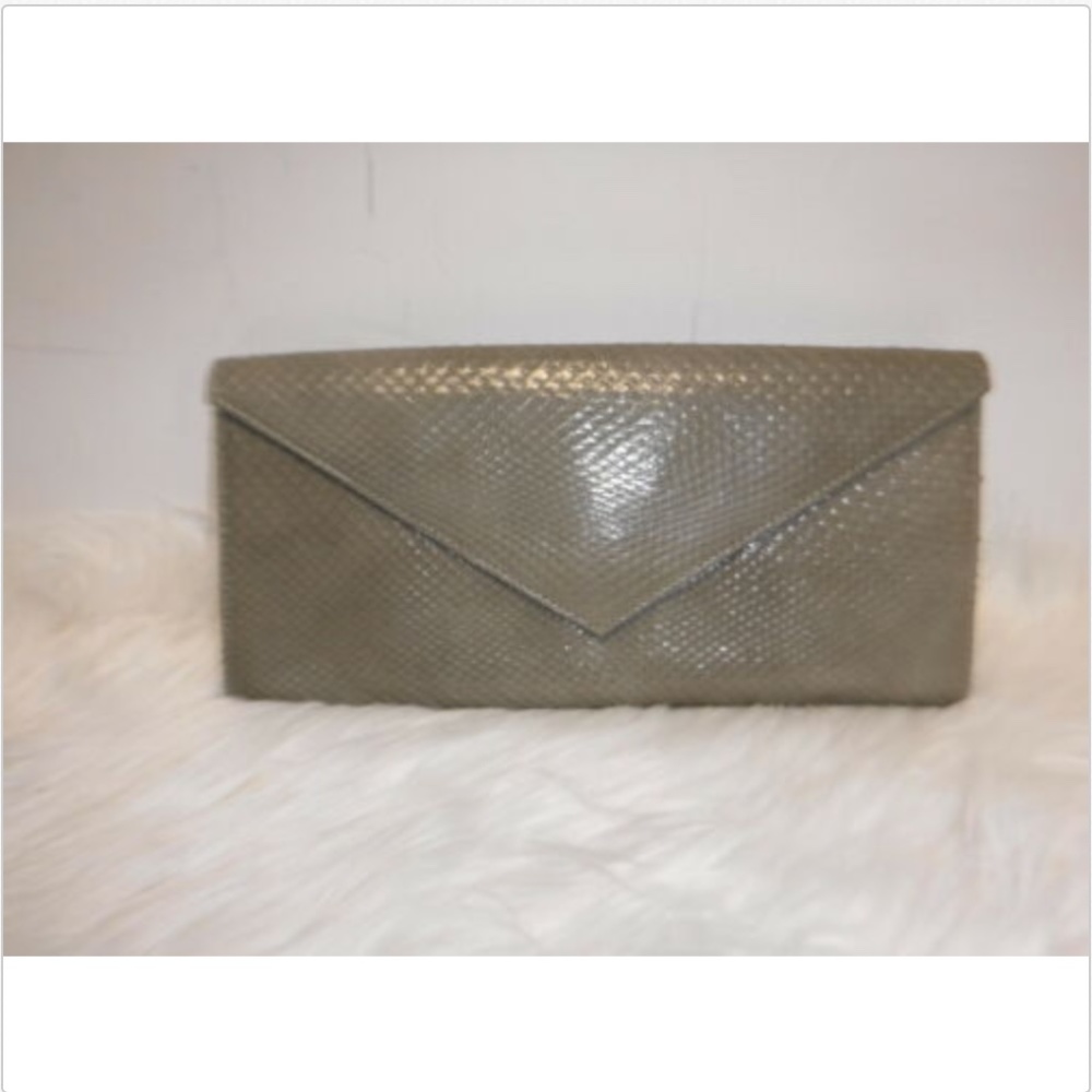 Lai Gray Python Envelope Clutch Purse - image 1